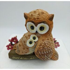 "Hamilton Collection Owl Always Adore You Figurine 2077 Mother & Baby Owl With F